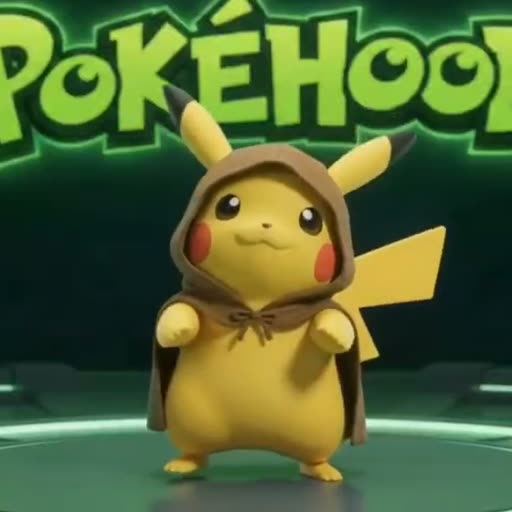 POKÉHOOD: a hooded, cloaked electric creature standing on a lit arena floor